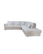 Canapé d'angle 5 places en tissu beige - Baltimore