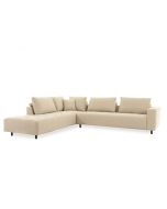Canapé d'angle en tissu beige - Bergamo