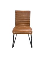 Chaise en métal et cuir - Marcella