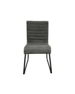 Chaise en métal et cuir anthracite - Marcella