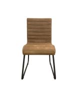 Chaise en métal et cuir marron - Marcella