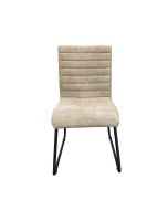 Chaise en métal et cuir clair - Marcella