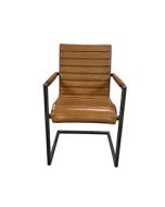 Fauteuil en métal et cuir - Matteo