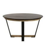 Table ronde extensible en frêne et métal pour 6 à 10 personnes - Lazare