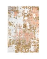 Grand tapis abstrait rose/doré 200x290 - Stratus