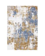 Grand tapis abstrait bleu/doré 200x290 - Stratus