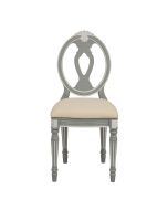 Chaise en tissu et pin massif gris - Gustavien