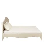 Lit 160x200 en bois sable rechampis blanc - Lubéron