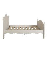 Lit 140x190 en bois blanc vieilli - Romance