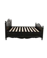 Lit 160x200 avec tiroirs en bois noir - Romance