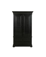 Armoire penderie noire 2 portes 3 tiroirs - Harmonie