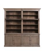 Bibliothèque ouverte 4 portes en épicéa brun fumé grisé - Natural