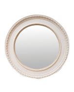 Miroir rond avec encadrement en bois blanc d85 cm