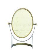 Petit miroir coiffeuse en métal doré