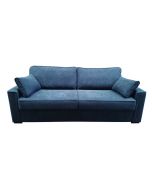 Canapé 4 places convertible couchage quotidien en tissu bleu foncé - Malcolm