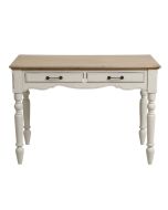 Bureau 2 tiroirs en bois lin vieilli - Romance