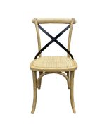 Chaise bistrot en bouleau massif et croisillon métal - Ressources