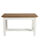 Table à manger blanche en pin 4 à 6 personnes - Brocante