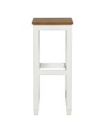 Tabouret haut en pin massif blanc - Brocante
