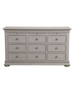 Commode grise 6 tiroirs 3 tirettes - Harmonie