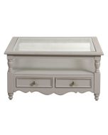 Table basse carrée grise en bois - Harmonie