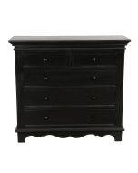 Commode noire baroque 5 tiroirs - Harmonie