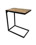 Bout de canapé rectangulaire en bois et métal - Haussmann