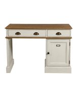 Bureau demi-ministre en bois blanc vieilli avec plateau en épicéa massif - Natural