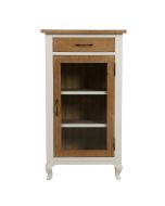 Bibus vitré blanc vieilli en épicéa massif - Provence