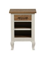 Table de chevet ouvert en épicéa massif blanc naturel - Provence