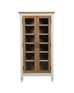 Vitrine 2 portes en épicéa massif blanc vieilli - Provence