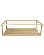 Table basse rectangulaire vitrée en chêne - Auteuil