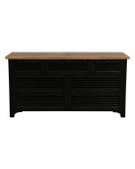 Commode de mercerie 7 tiroirs bicolore noire et plateau en bois - Vénitiennes