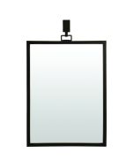 Miroir rectangulaire style industriel en bois avec attache (96x60 cm) - Demeure