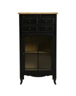 Bibus vitré noir en pin massif et frêne - Manoir