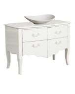 Meuble salle de bain galbé sous-vasque 2 portes blanc polaire glossy