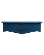 Etagère murale bleu saphir glossy en frêne 1 tiroir