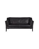 Canapé en cuir noir 3 places - Darwin