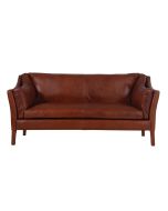 Canapé en cuir marron riders mocha 3 places - Darwin