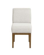 Chaise blanche tissu bouclette et pieds en frêne massif - Juliette