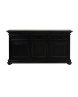 Buffet bas noir 3 portes 3 tiroirs - Harmonie