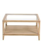 Table basse carrée en frêne avec plateau en verre - Tallinn