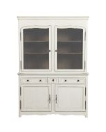 Buffet 2 portes grillagées en pin massif blanc vieilli - Bastide