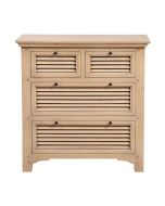 Commode 4 tiroirs en épicéa naturel cendré - Vénitiennes