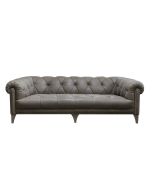 Canapé 3 places en cuir marron style chesterfield - Winchester
