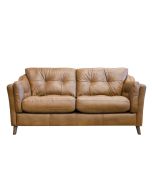 Canapé 2 places en cuir marron - Newcastle