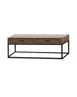 Table basse rectangulaire industrielle avec rangement - Transition