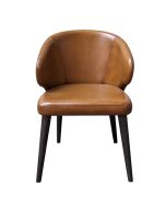 Chaise en cuir camel - Jonas