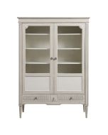 Vitrine 2 portes vitrées en pin blanc craie - Montaigne