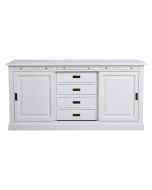 Bas de buffet 2 portes 4 tiroirs blanc - Rhode Island